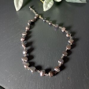 SILPADA  Sterling Silver Iridescent Purple Grey Pearl Necklace Retired Sold Out